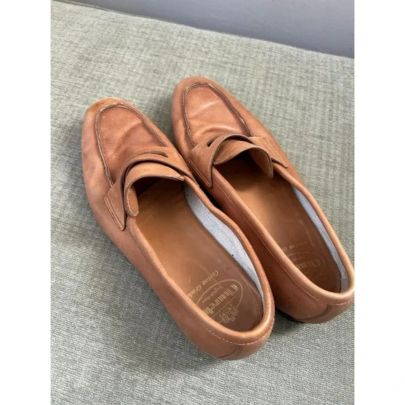 Vintage Church's‎ Custom Grade Leather Loafers Mens Size 9 Made in Italy Tan